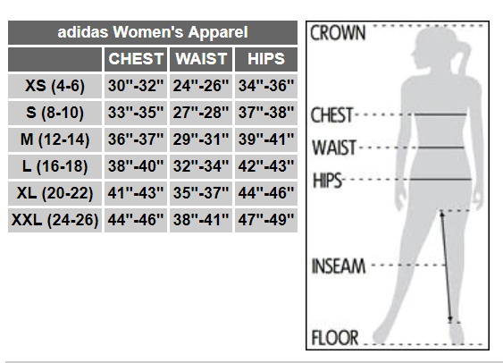 adidas track jacket size chart