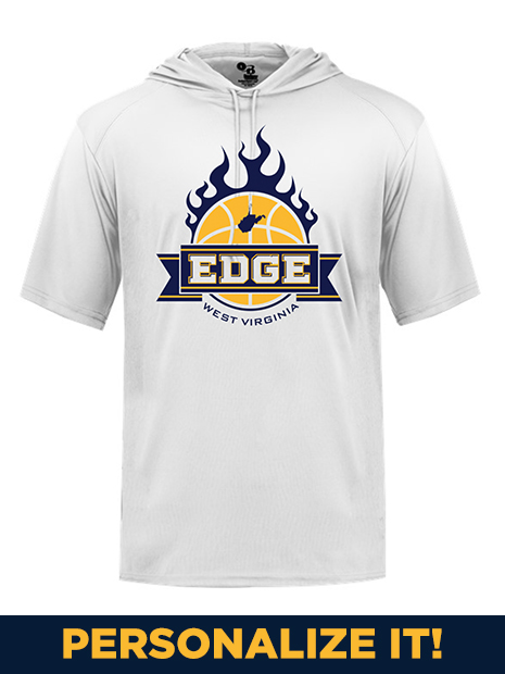 West Virginia Edge basketball Badger BCore hooded short sleeve tee