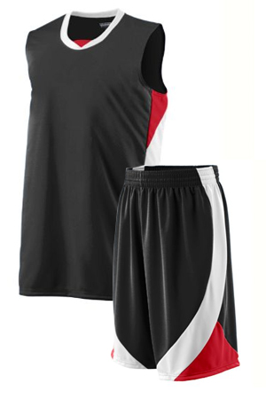 Duo-knit basketball jersey and shorts