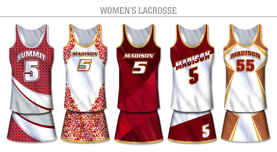 Sublimated women's lacrosse uniforms